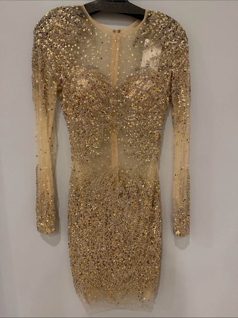 rose gold sequin tulle dress Stacy Glitter Sequin Tulle Ball Gown